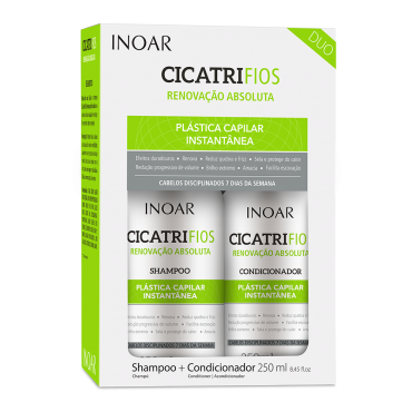 INOAR CicatriFios Duo Kit - plauko struktūrą atkuriantis priemonių rinkinys 2x250 ml